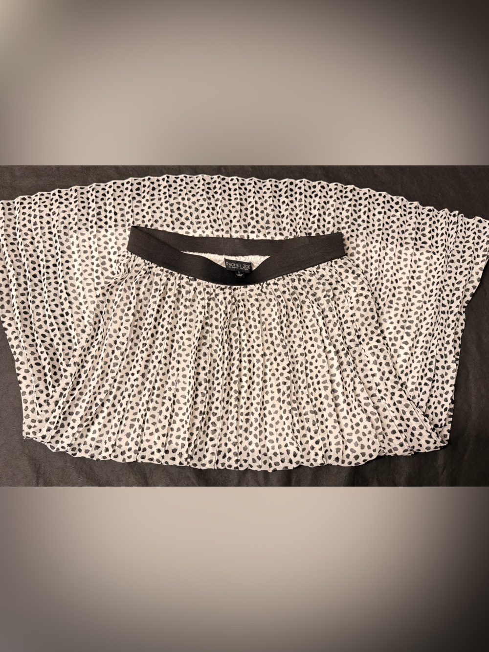 Rachel Zoe Black & White Pleated Mini Skirt